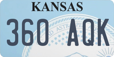 KS license plate 360AQK
