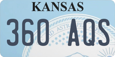 KS license plate 360AQS