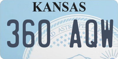 KS license plate 360AQW