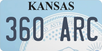 KS license plate 360ARC