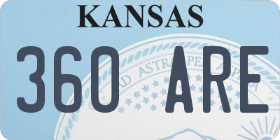 KS license plate 360ARE
