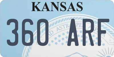 KS license plate 360ARF
