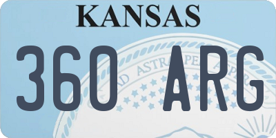 KS license plate 360ARG