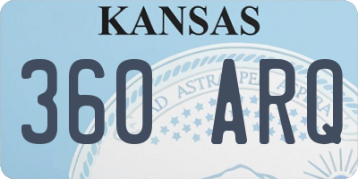 KS license plate 360ARQ