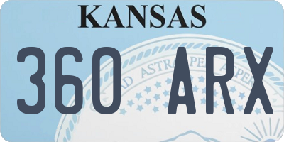 KS license plate 360ARX
