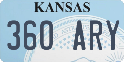 KS license plate 360ARY