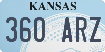 KS license plate 360ARZ