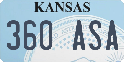 KS license plate 360ASA