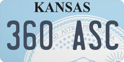 KS license plate 360ASC