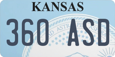 KS license plate 360ASD