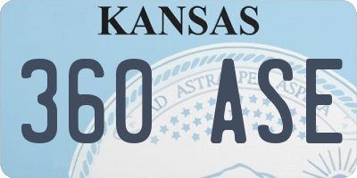 KS license plate 360ASE