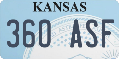 KS license plate 360ASF