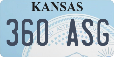 KS license plate 360ASG