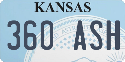 KS license plate 360ASH