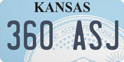 KS license plate 360ASJ