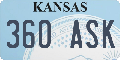 KS license plate 360ASK