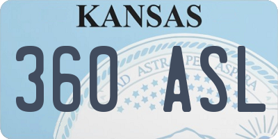 KS license plate 360ASL