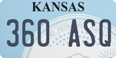 KS license plate 360ASQ