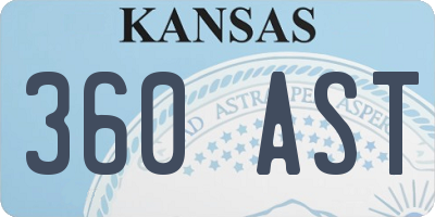 KS license plate 360AST