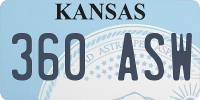 KS license plate 360ASW
