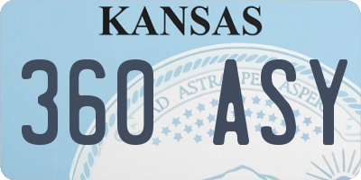 KS license plate 360ASY