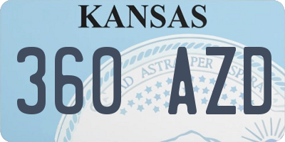 KS license plate 360AZD