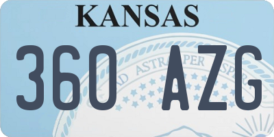 KS license plate 360AZG