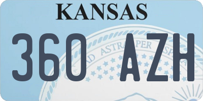 KS license plate 360AZH