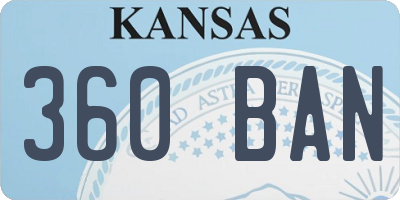 KS license plate 360BAN