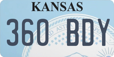 KS license plate 360BDY