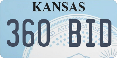 KS license plate 360BID