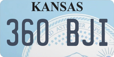 KS license plate 360BJI