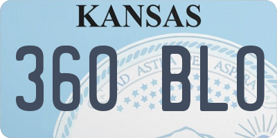 KS license plate 360BLO