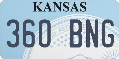 KS license plate 360BNG