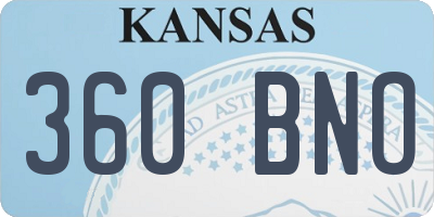 KS license plate 360BNO