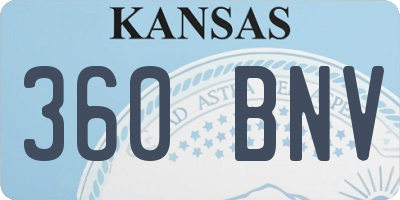 KS license plate 360BNV