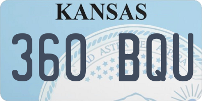 KS license plate 360BQU