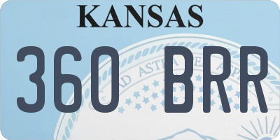 KS license plate 360BRR