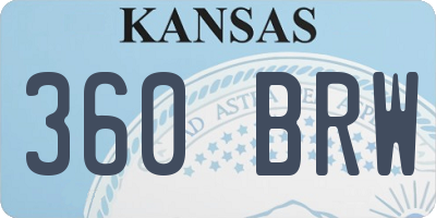 KS license plate 360BRW