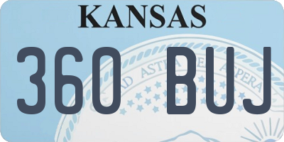 KS license plate 360BUJ