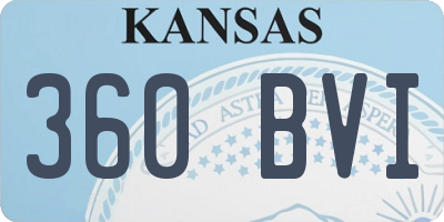 KS license plate 360BVI