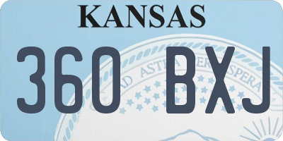 KS license plate 360BXJ