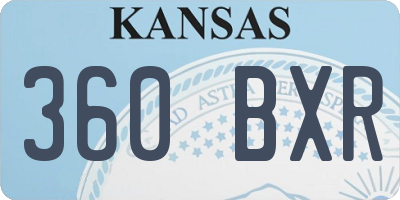 KS license plate 360BXR