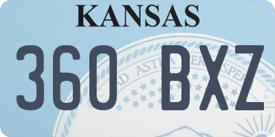 KS license plate 360BXZ