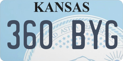 KS license plate 360BYG