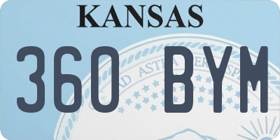 KS license plate 360BYM