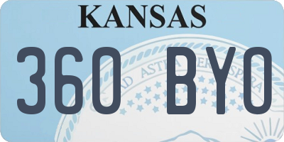 KS license plate 360BYO