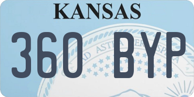 KS license plate 360BYP