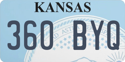 KS license plate 360BYQ