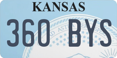 KS license plate 360BYS